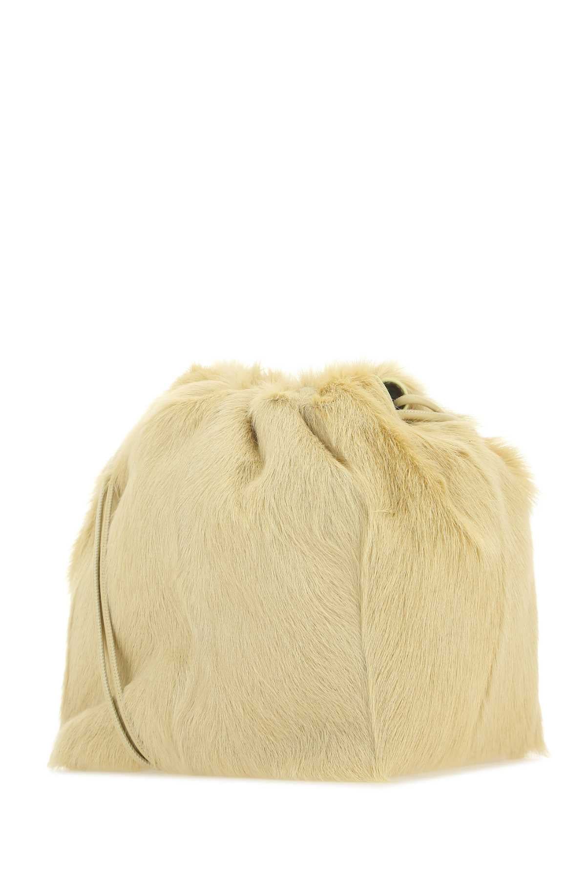 JIL SANDER Fur Dumpling Bucket Handbag - Mini