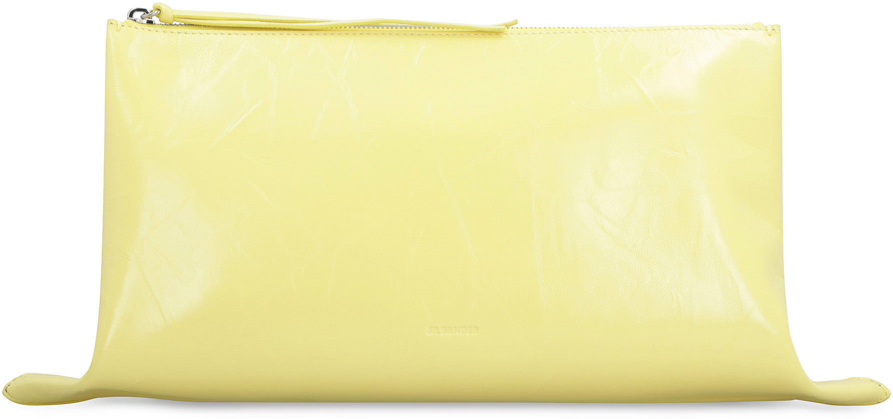 JIL SANDER Leather Clutch with Zip Closure - 43 cm x 23 cm