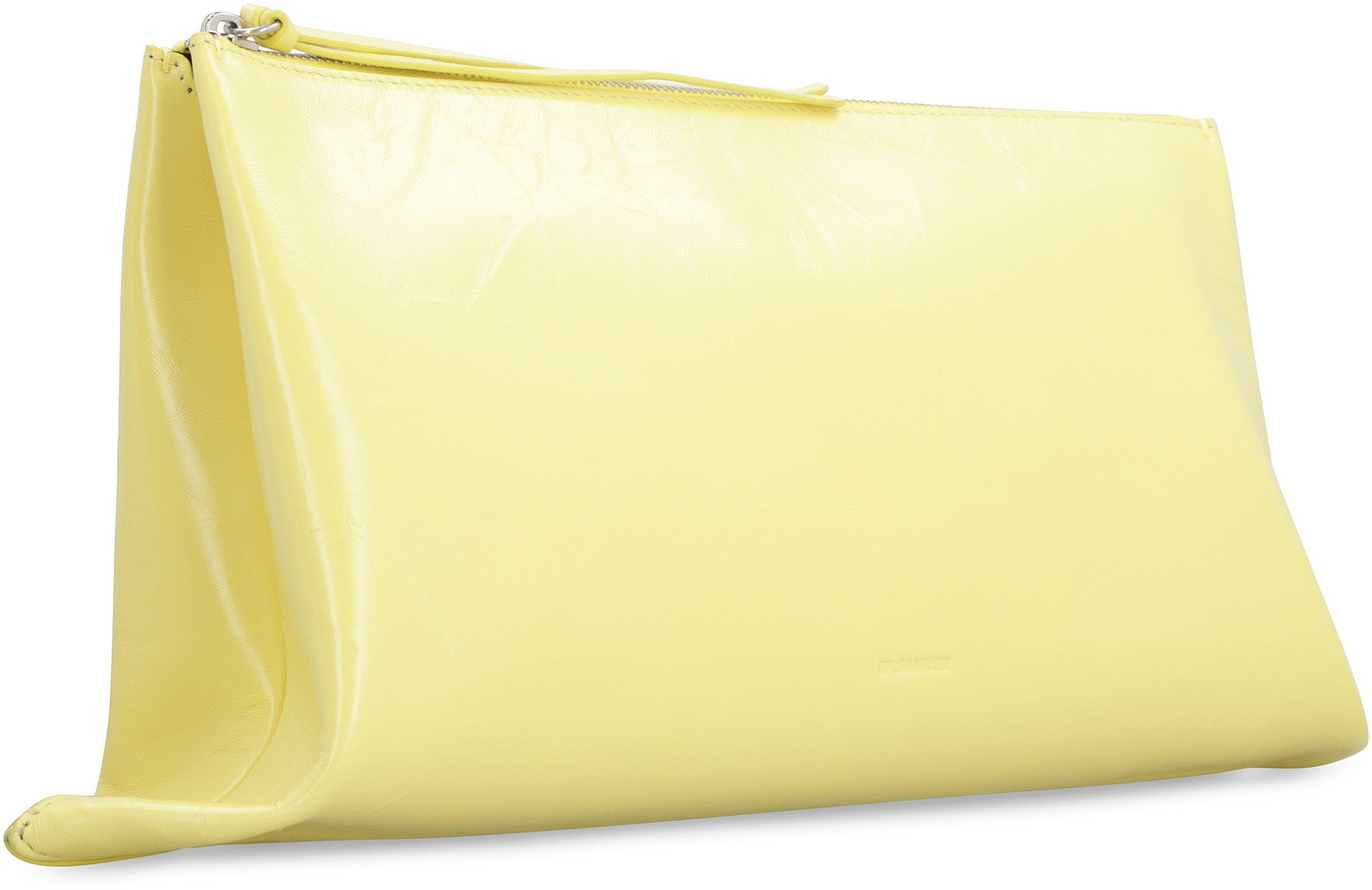 JIL SANDER Leather Clutch with Zip Closure - 43 cm x 23 cm
