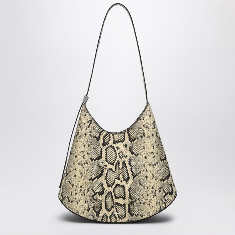 JIL SANDER Medium Python-Print Leather Shoulder Handbag