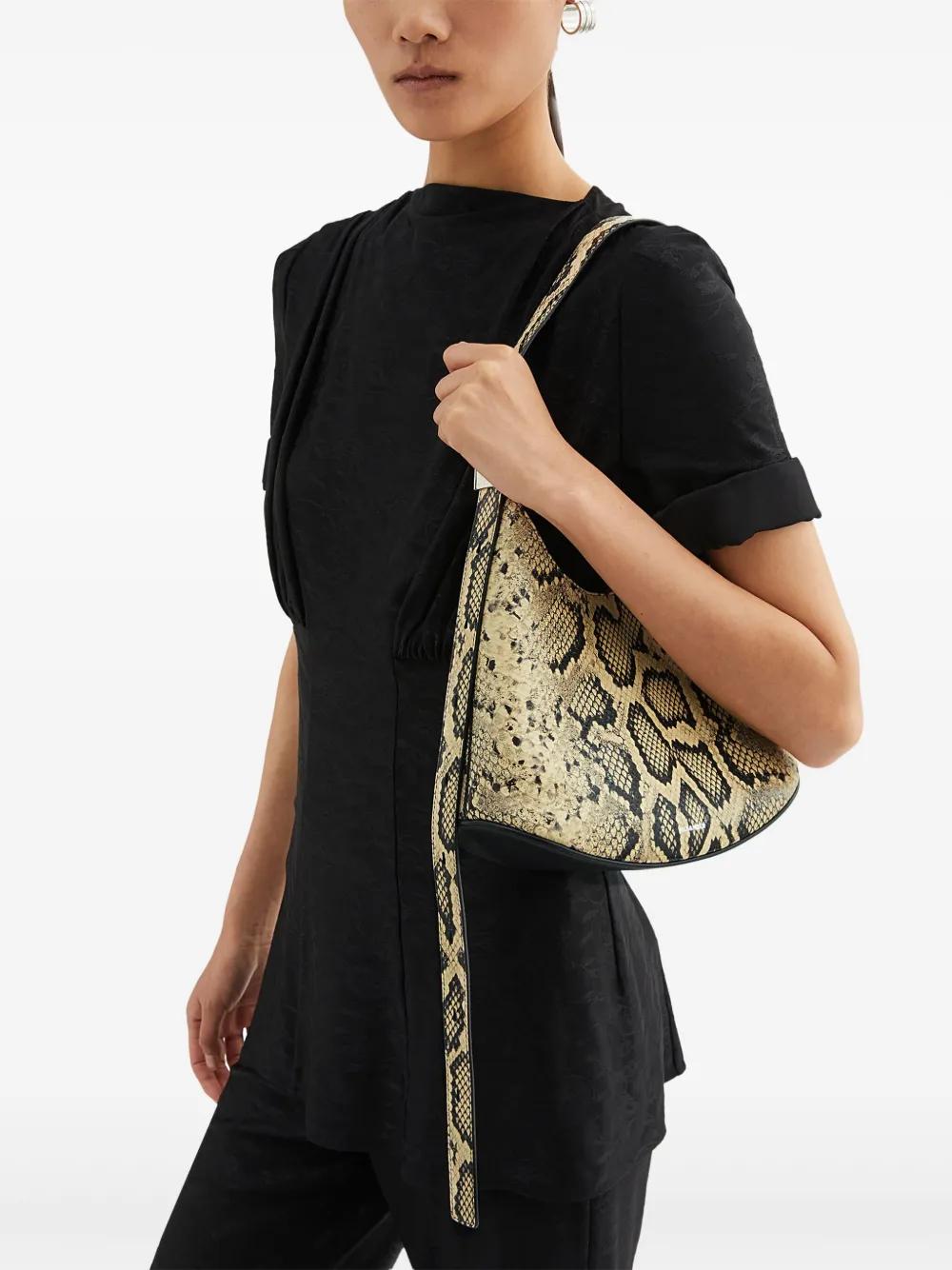 JIL SANDER Mini Pouch Handbag with Python Print