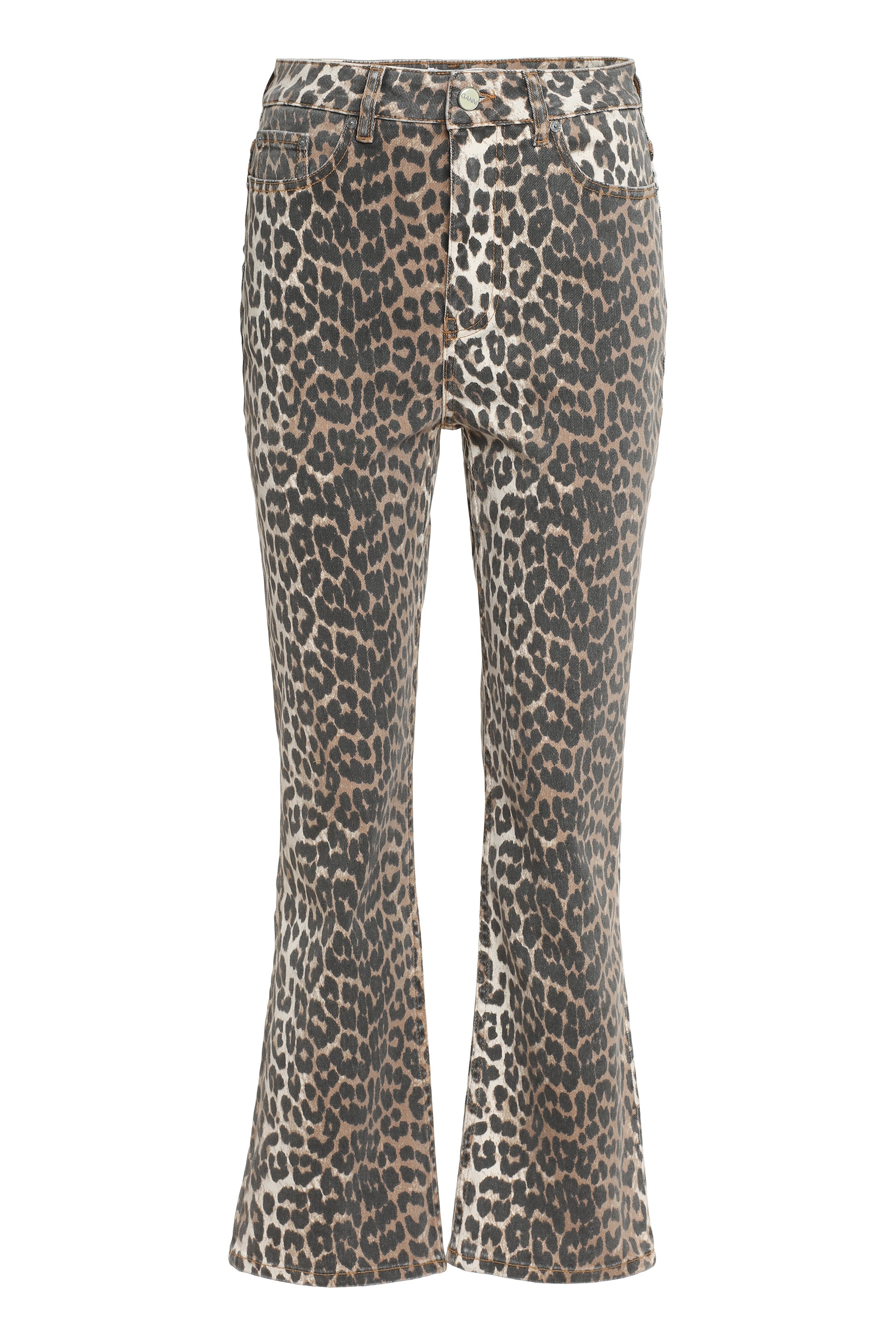 GANNI Animalier Print High-Waisted Jeans for Women