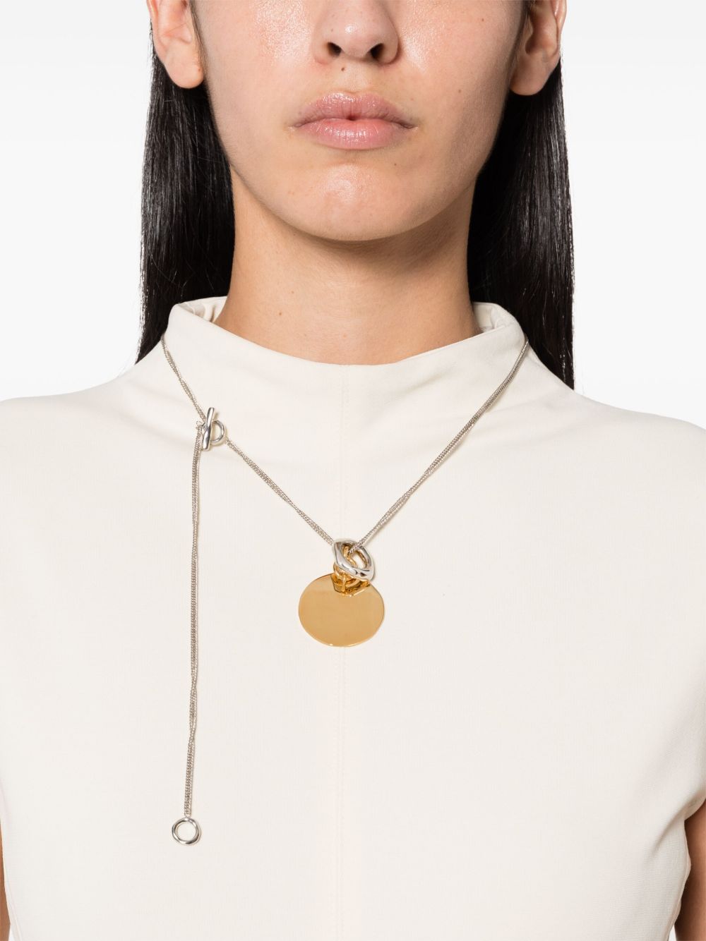 JIL SANDER Medallion Pendant Necklace