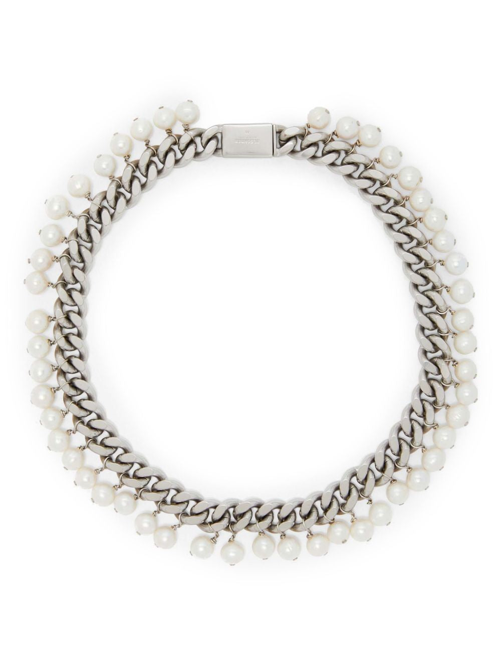 JIL SANDER Freshwater Pearl Necklace with Silver Chain