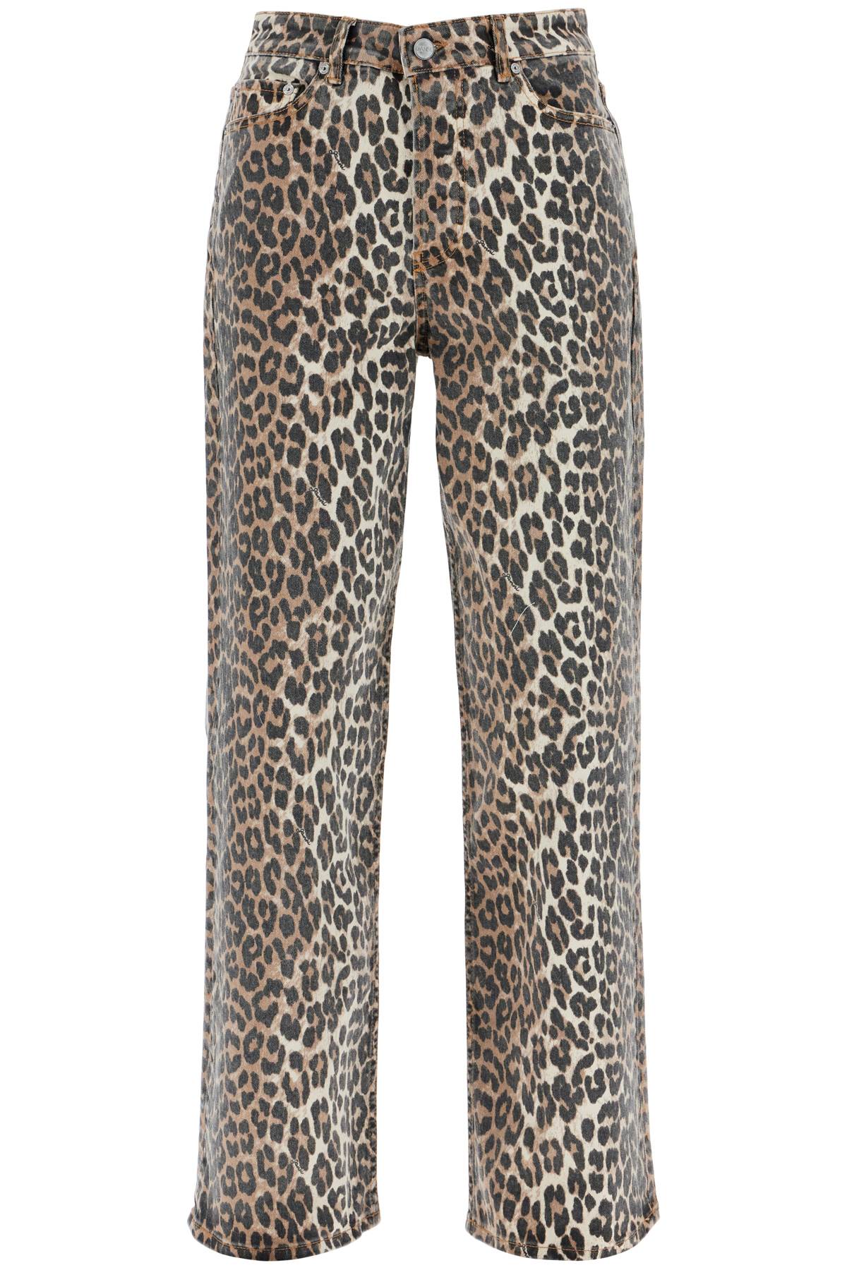 GANNI Animal Print High-Waisted Jeans - Size 28