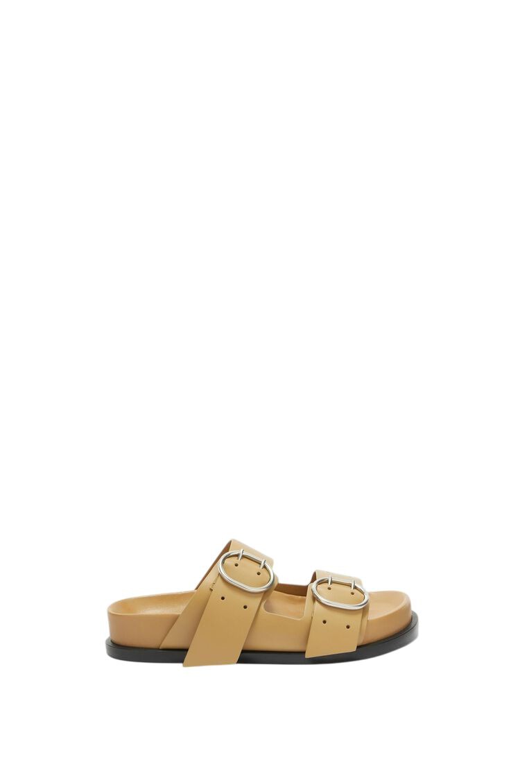 JIL SANDER Flat Sandals with Silver Buckle Straps