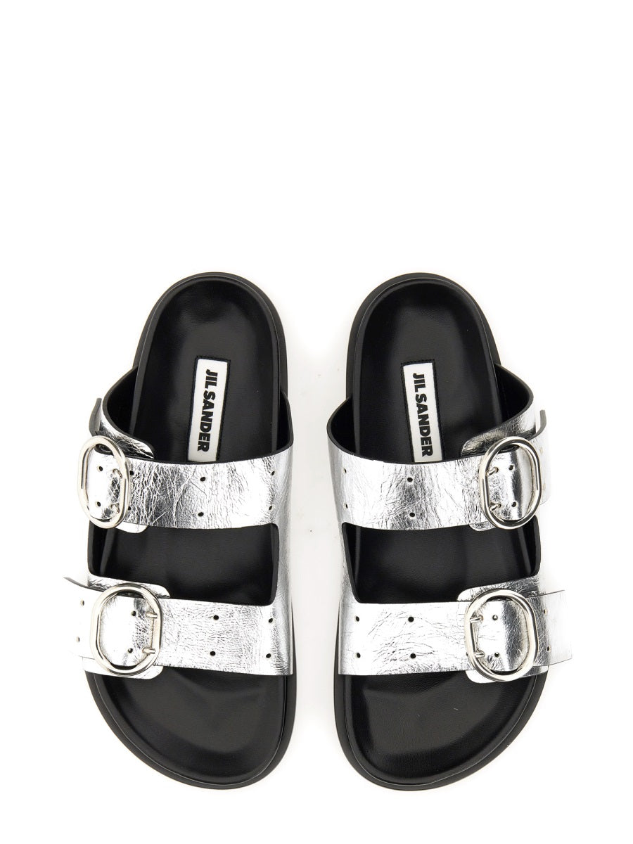 JIL SANDER Leather Sandal with Buckle