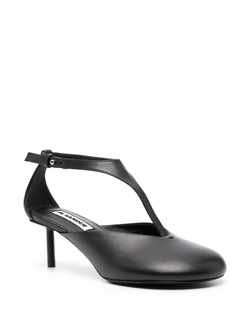 JIL SANDER Leather Pumps with Adjustable Strap - 4 cm Heel
