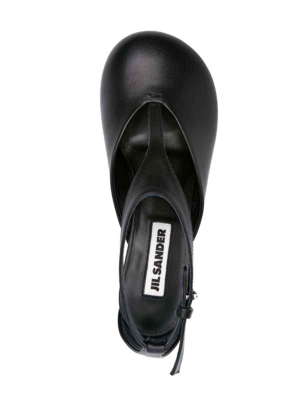 JIL SANDER Leather Pumps with Adjustable Strap - 4 cm Heel