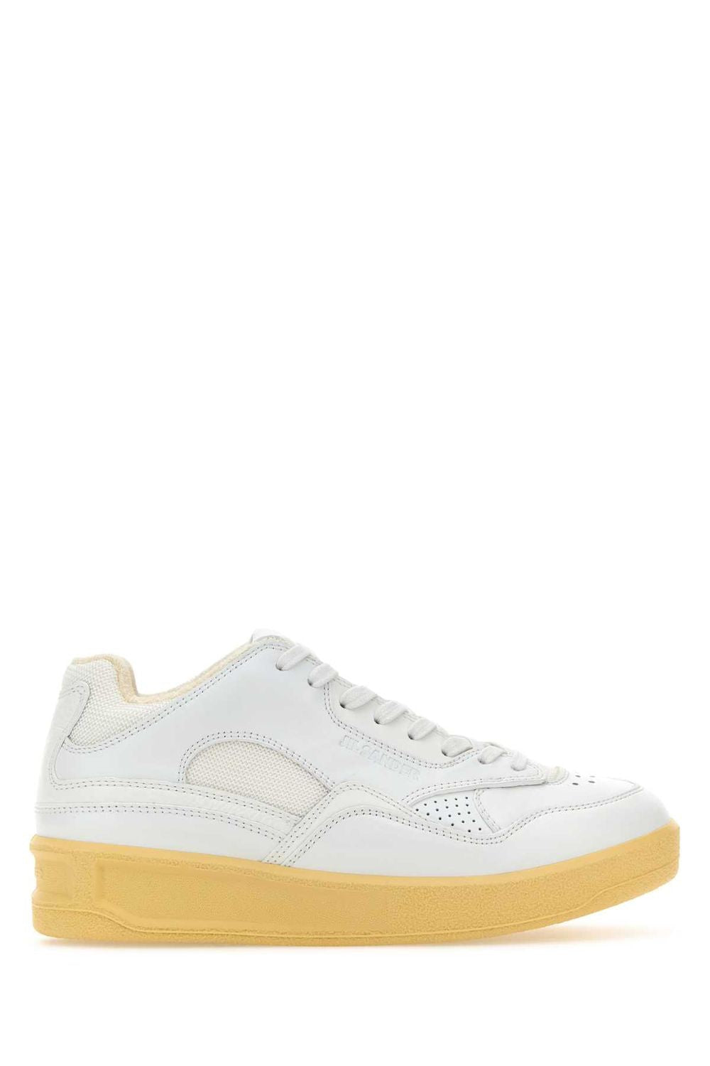 JIL SANDER Leather and Fabric Basket Sneaker for Women