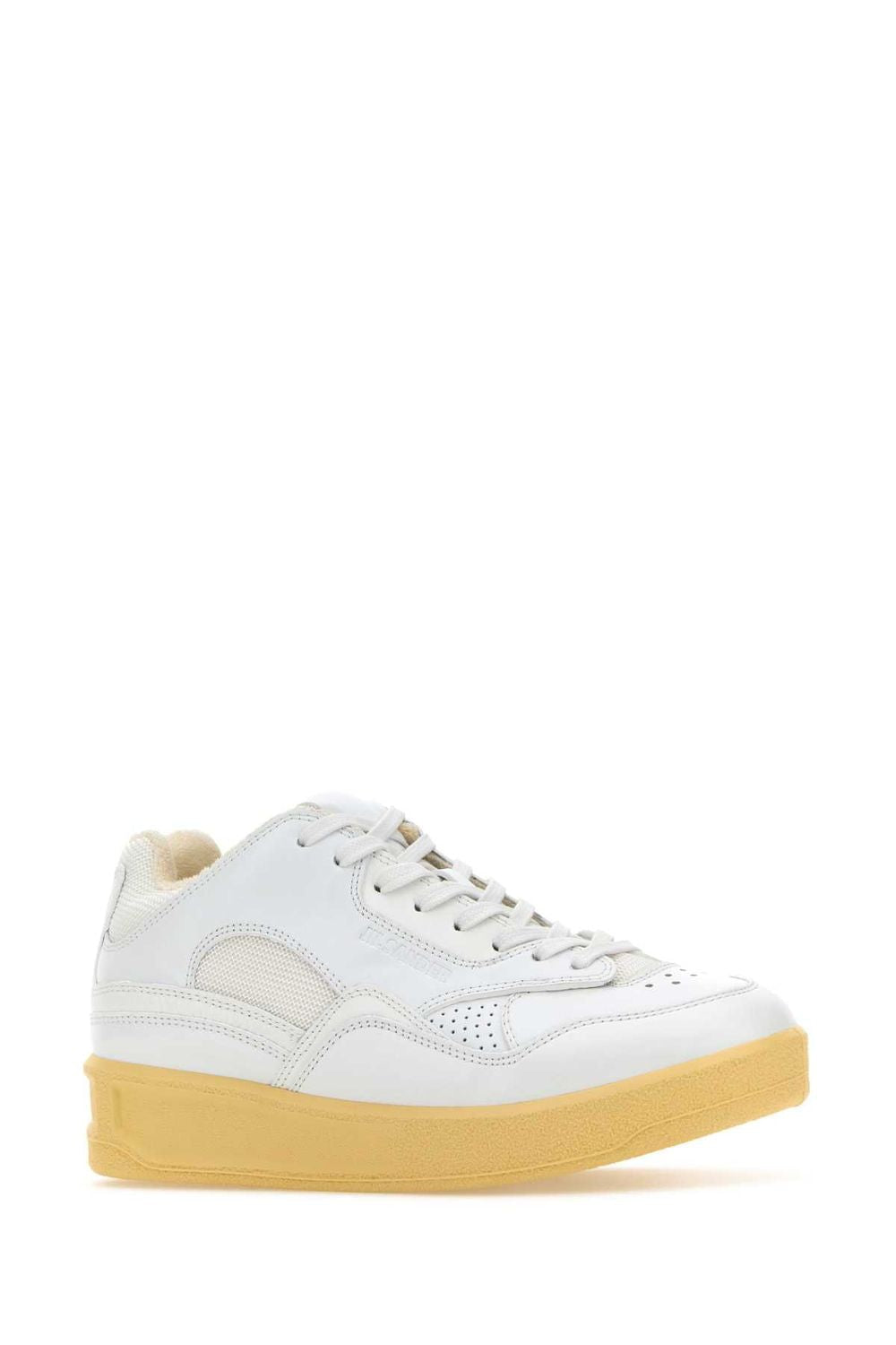 JIL SANDER Leather and Fabric Basket Sneaker for Women