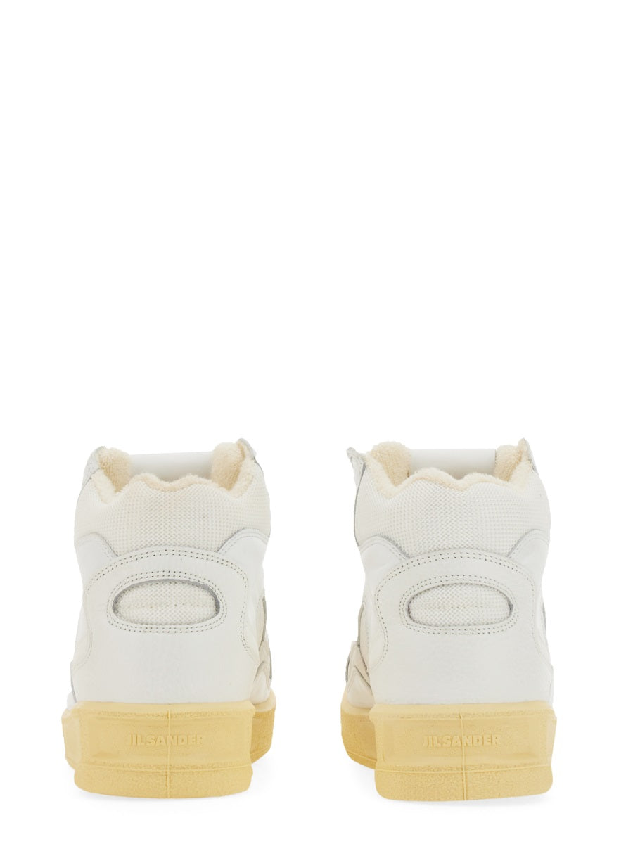 JIL SANDER High Top Sneaker with Vulcanized Rubber Sole