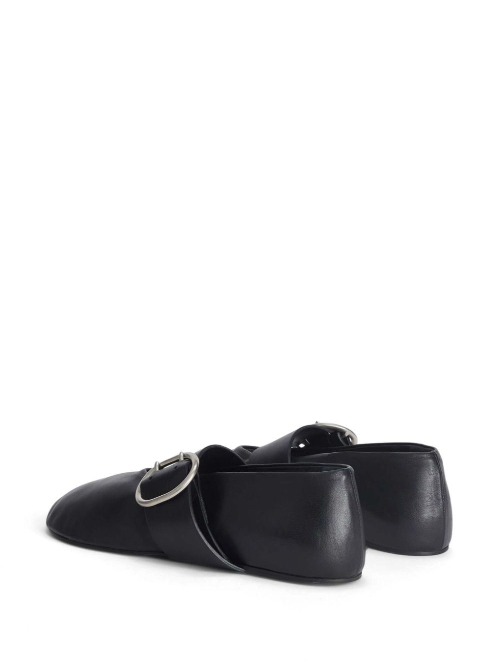 JIL SANDER Leather Ballet Flats with Buckle Fastening