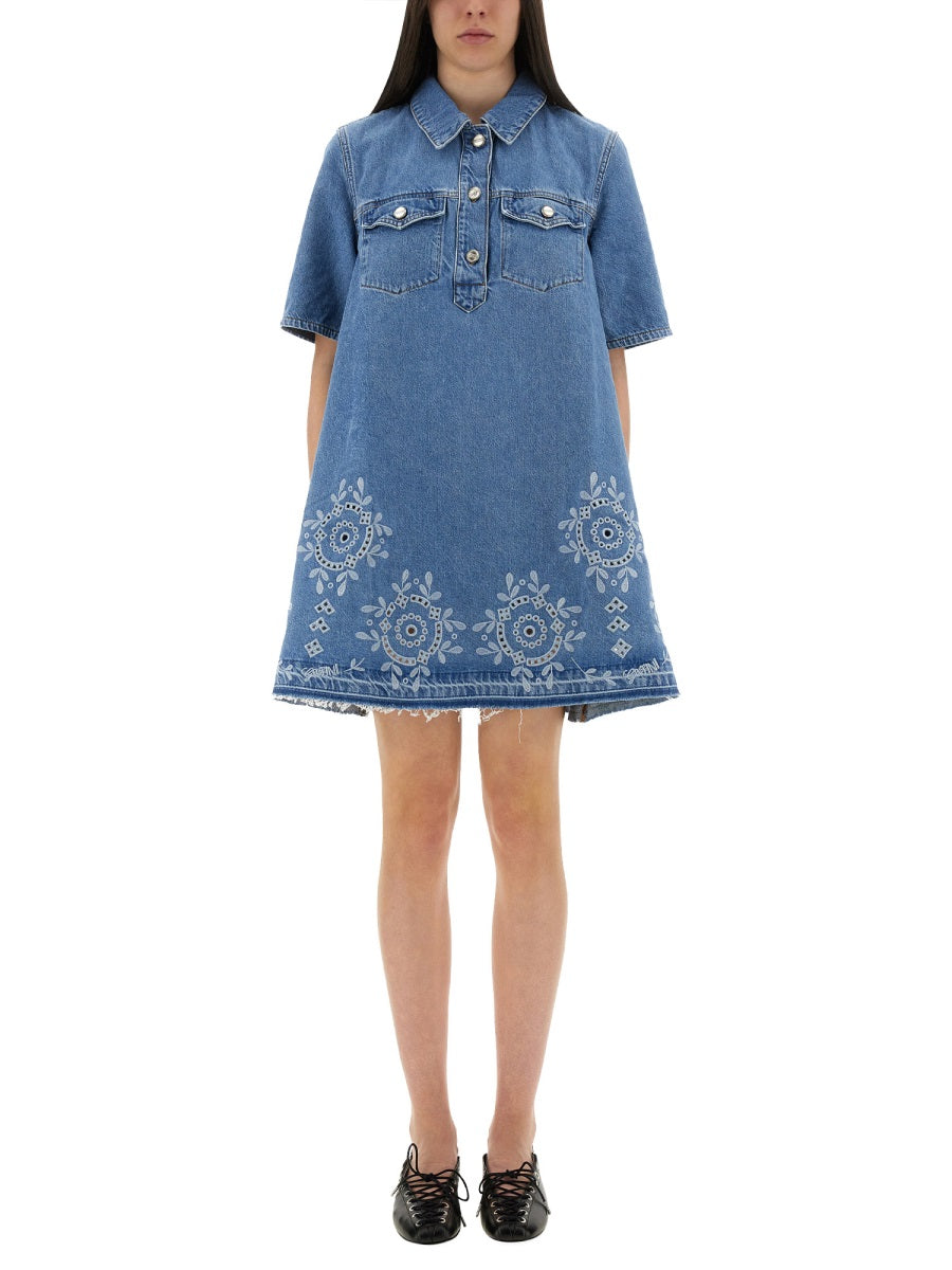 GANNI Embroidered Mini Dress for Women