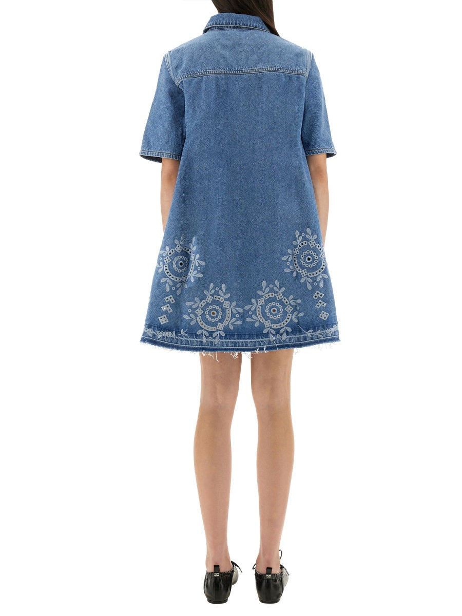 GANNI Embroidered Mini Dress for Women