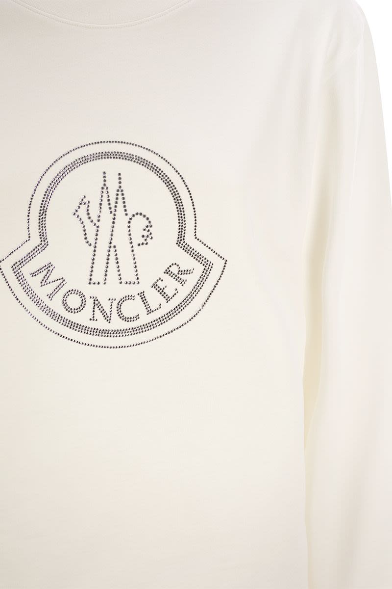 MONCLER Logo Sweatshirt with Crystals - Loose Fit