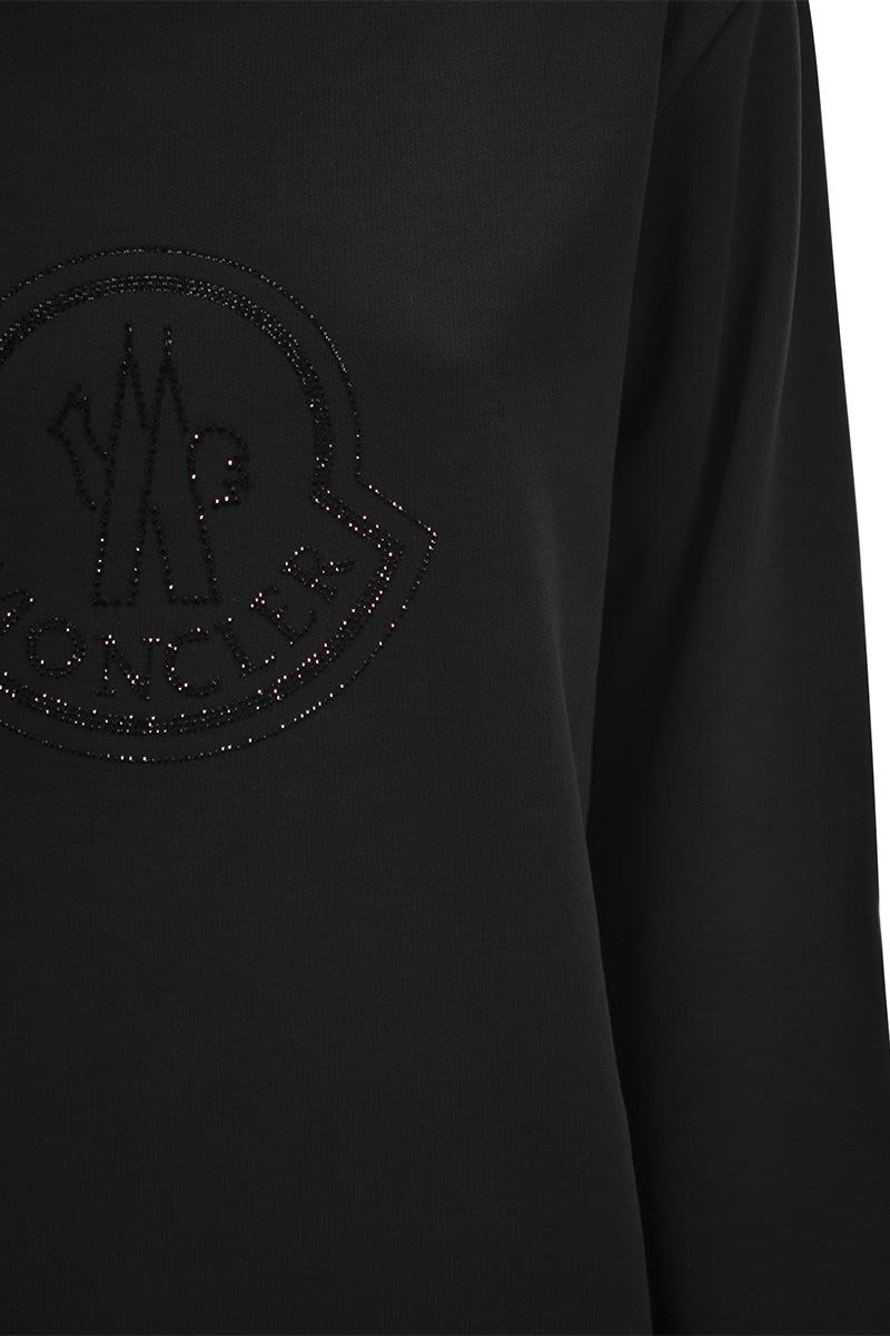 MONCLER Feminine Logo Sweatshirt with Crystals