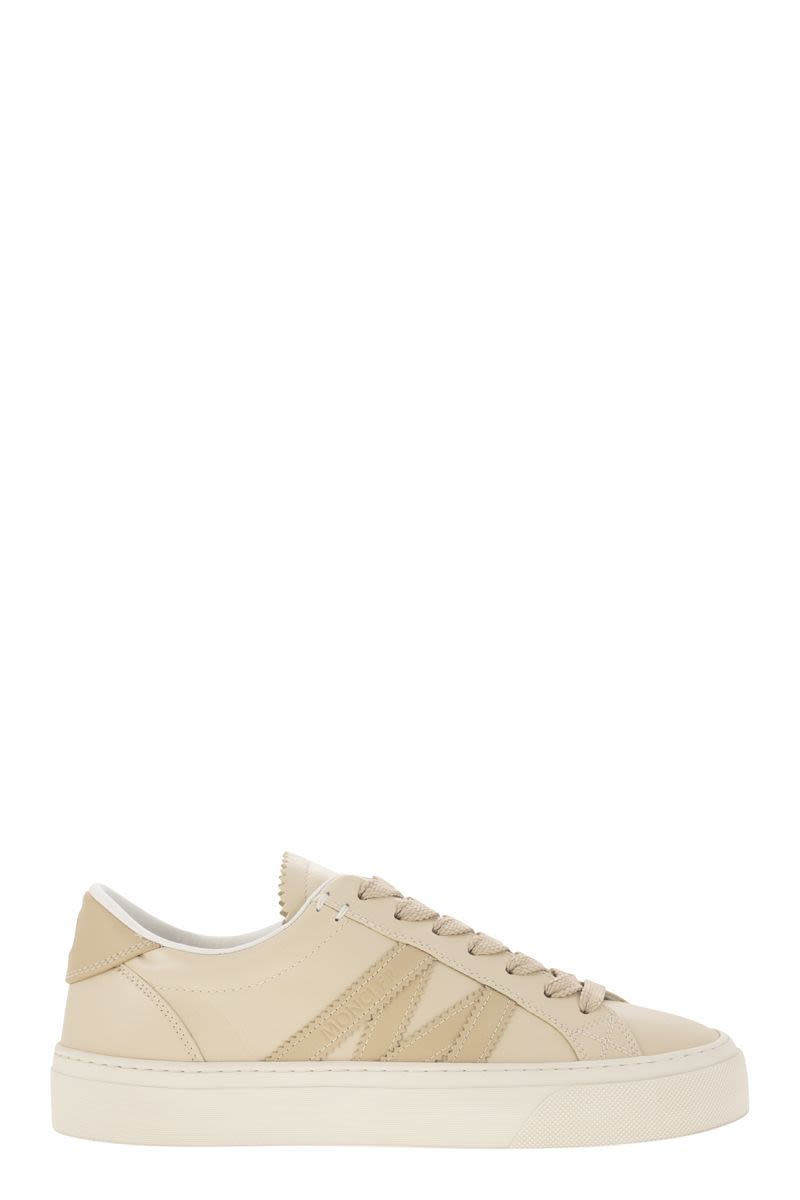 MONCLER Low Lace-Up Leather Trainers - Women's
