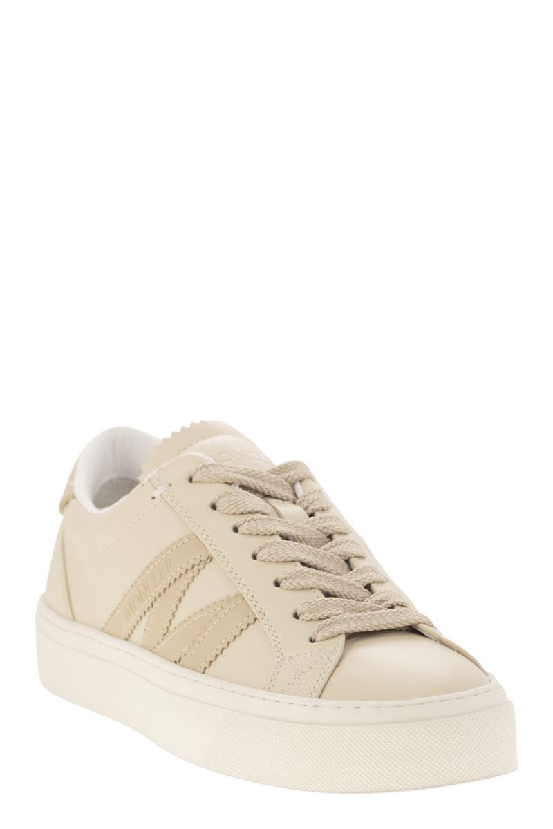 MONCLER Low Lace-Up Leather Trainers - Women's