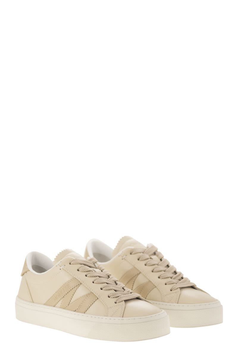 MONCLER Low Lace-Up Leather Trainers - Women's