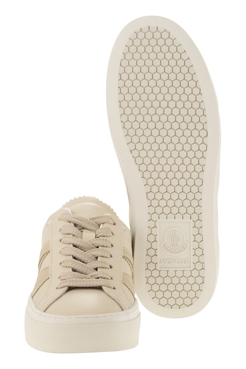MONCLER Low Lace-Up Leather Trainers - Women's