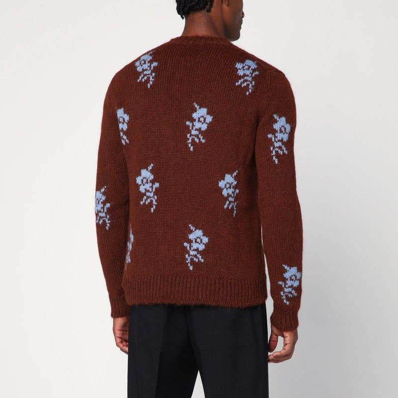 JIL SANDER Embroidered Alpaca Blend Round-Neck Sweater - Men's