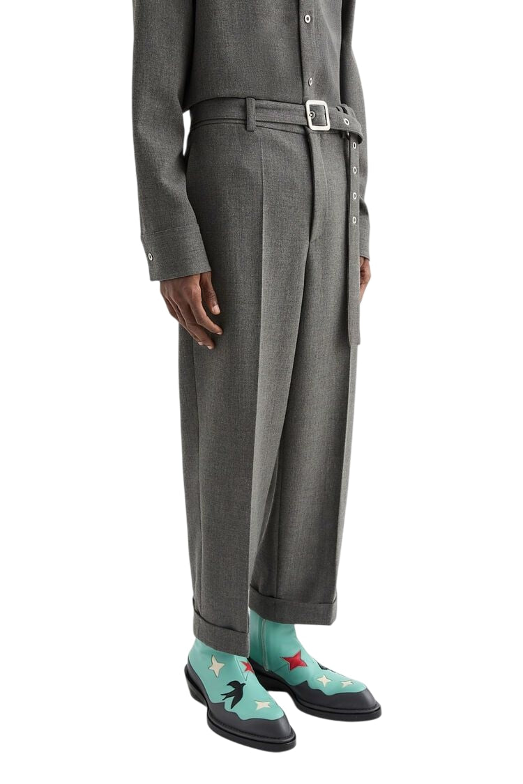 JIL SANDER Belted Canvas Trousers for Men - FW25 Collection