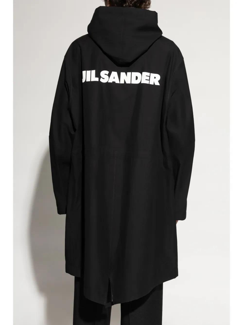 JIL SANDER Oversized Cotton Logo Parka Jacket - Size 50