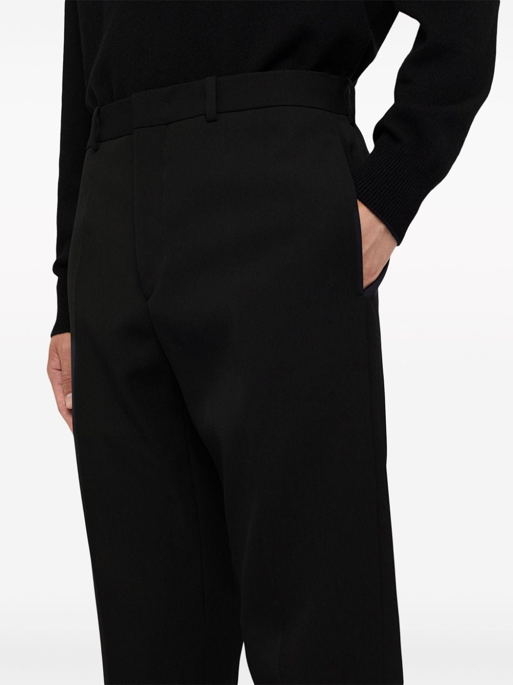 JIL SANDER Wool Gabardine Flat-Front Slim Fit Pants