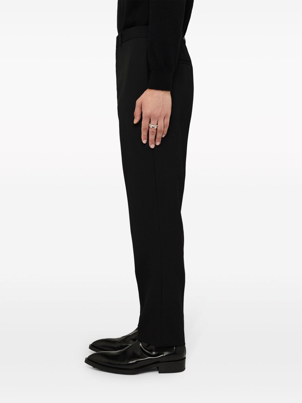 JIL SANDER Wool Gabardine Flat-Front Slim Fit Pants