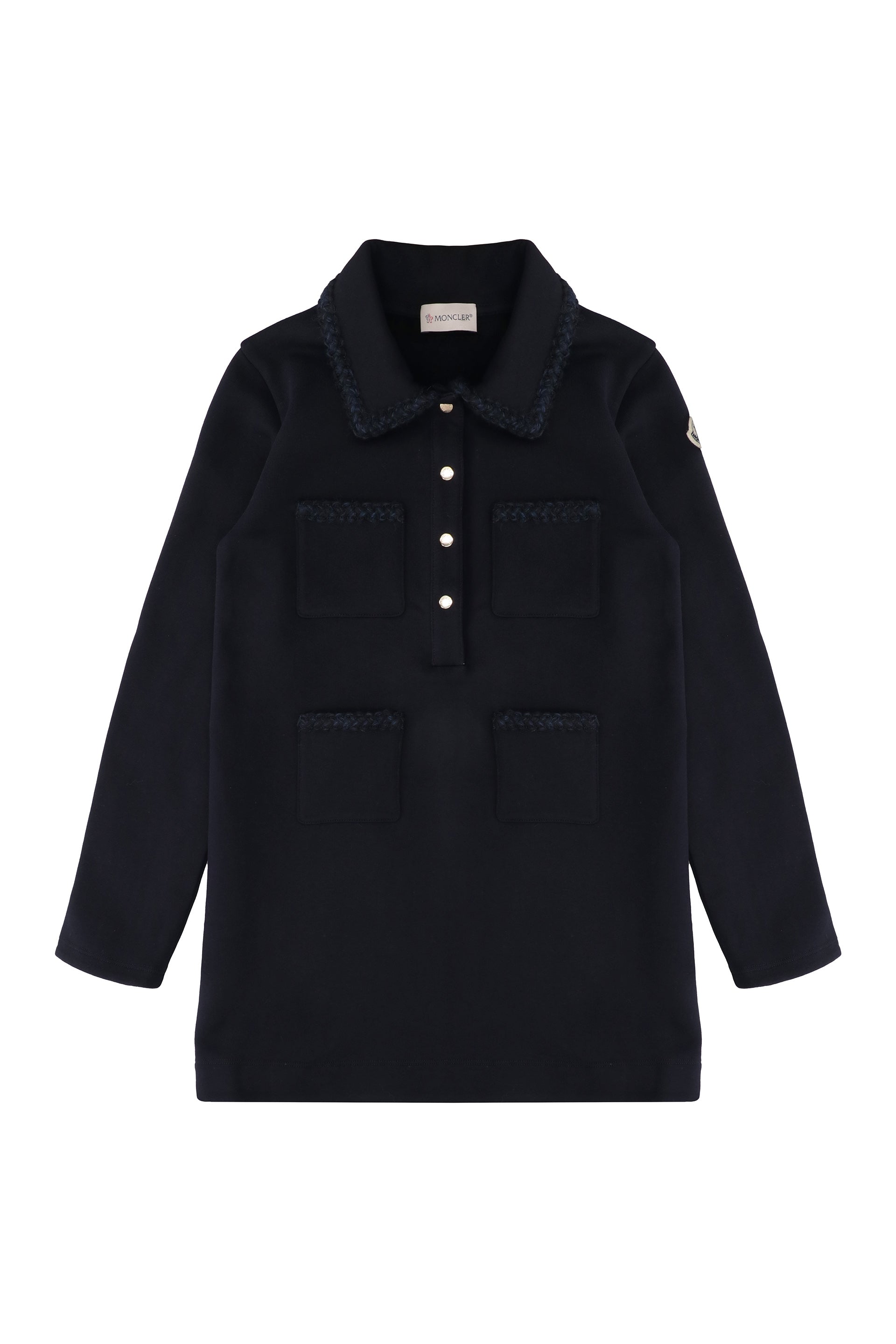 MONCLER KIDS Mini Cotton Shirtdress with Four Front Pockets