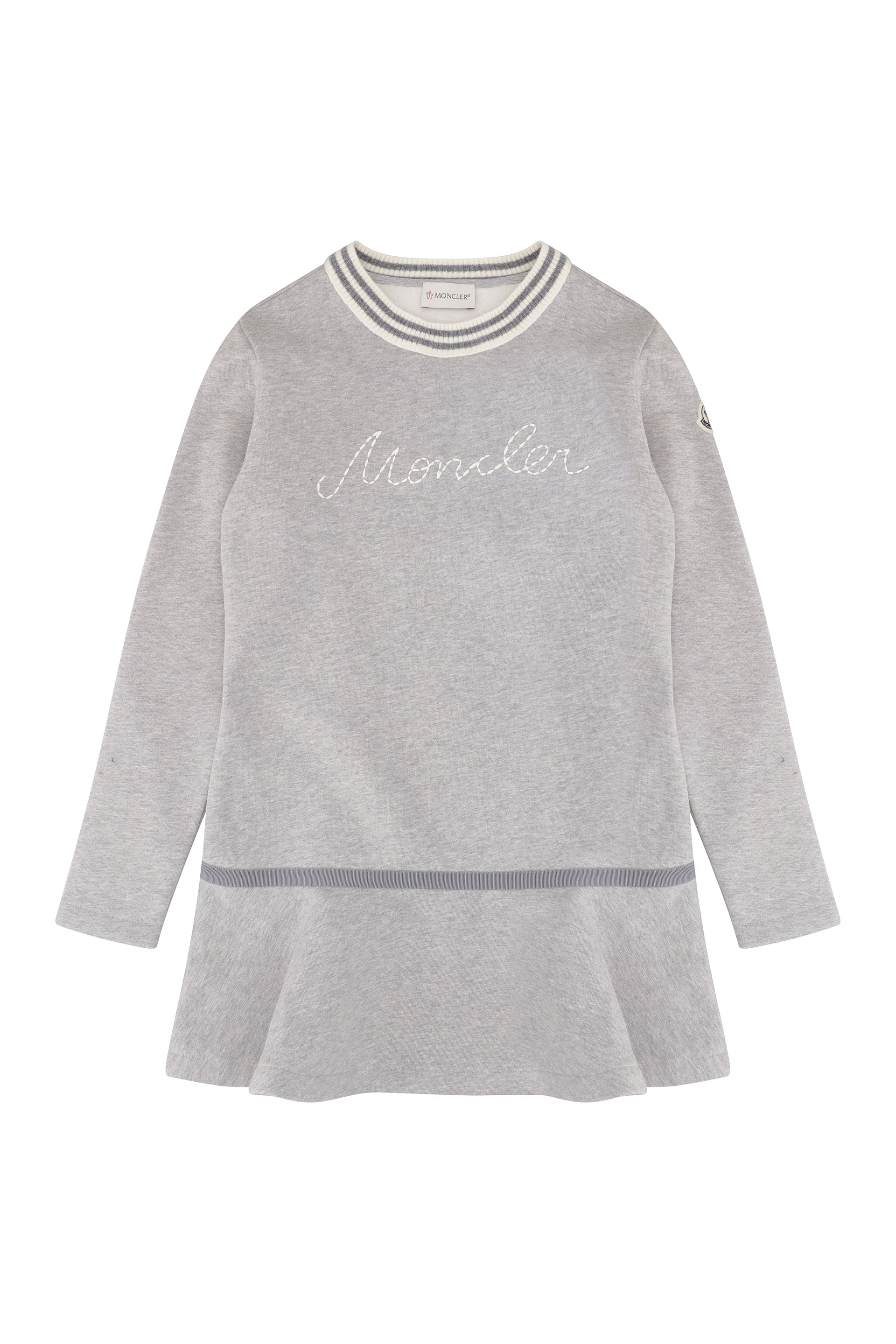 MONCLER KIDS Girls' Cotton Mini-Dress with Contrast Neckline