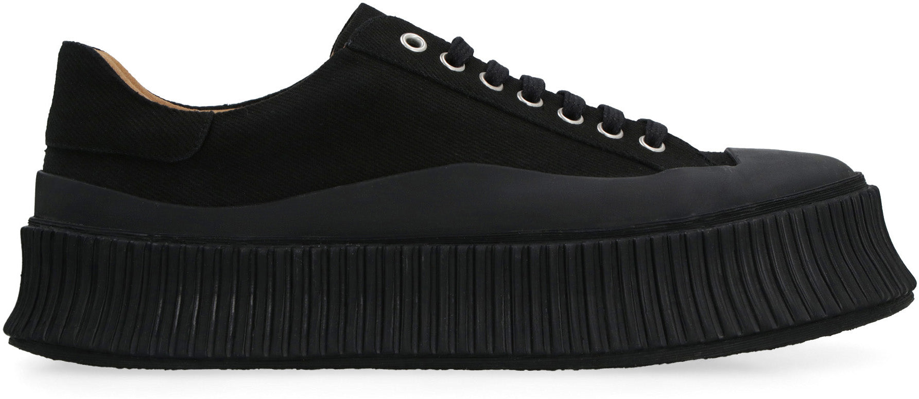 JIL SANDER Low Laced Sneakers with Vulcanized Rubber Sole