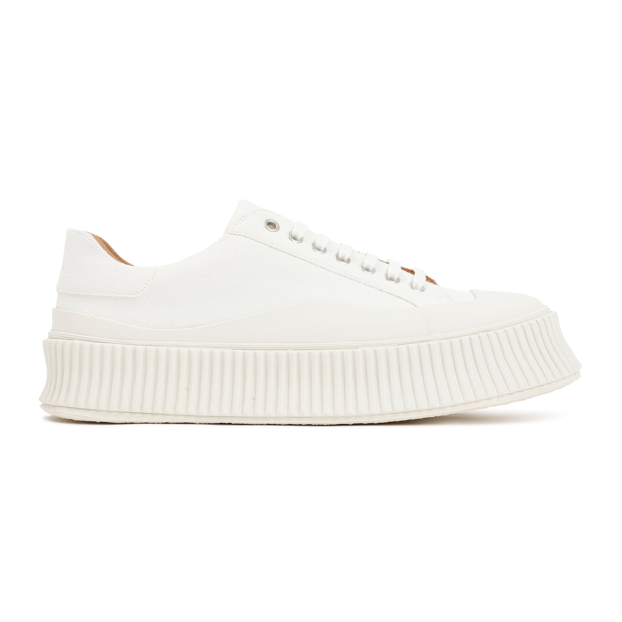 JIL SANDER Low Laced Sneakers with Vulcanized Rubber Sole