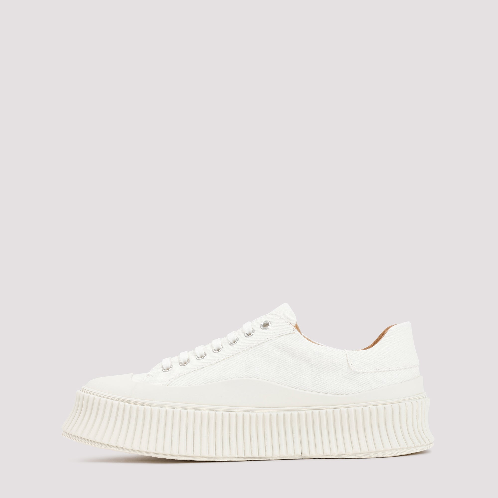 JIL SANDER Low Laced Sneakers with Vulcanized Rubber Sole