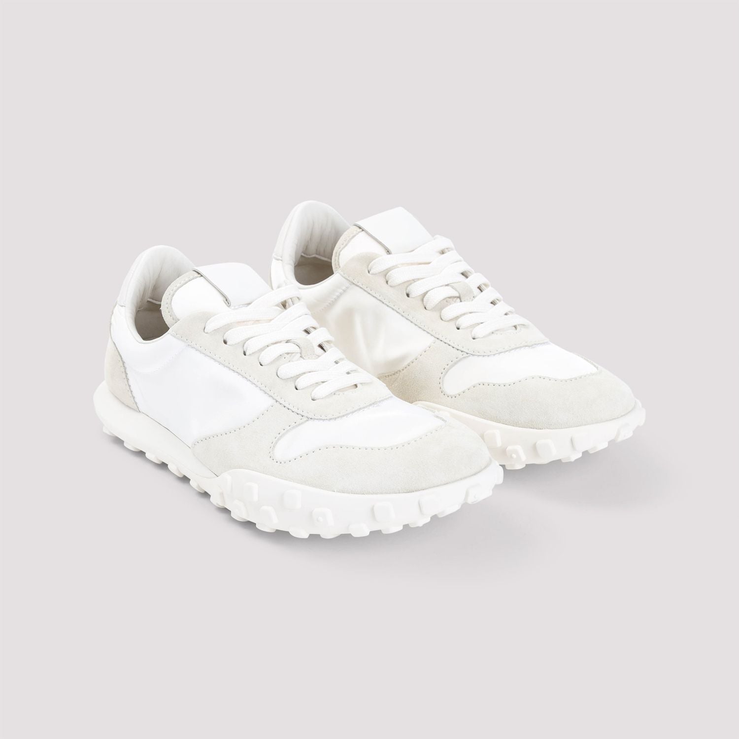 JIL SANDER Two-Tone Fabric and Suede Low Top Sneakers for Men