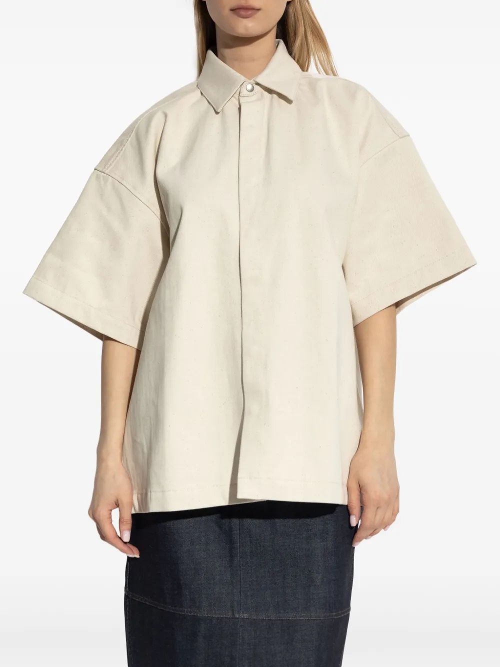 JIL SANDER Overshirt with Logo Label for Women - SS25