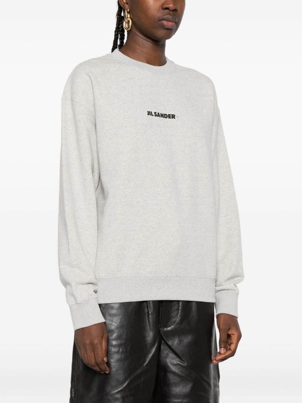 JIL SANDER Embroidered Logo Crew Neck Sweater