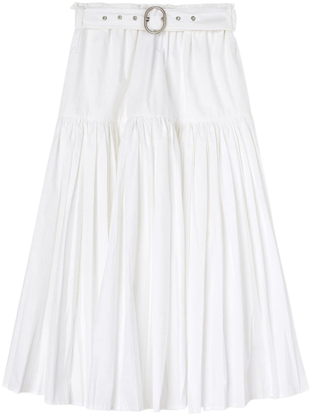 JIL SANDER Pleated Belted Midi Skirt