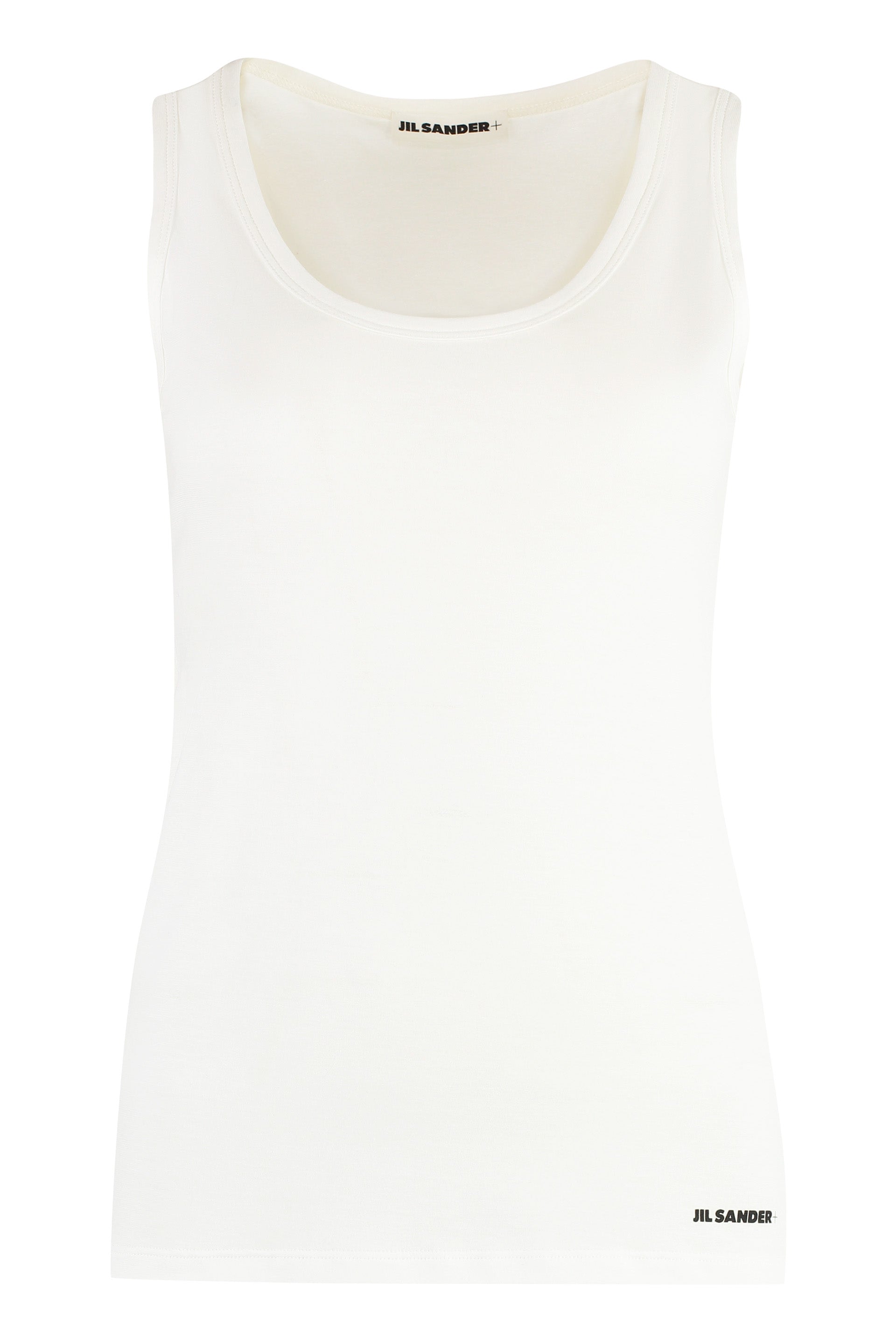 JIL SANDER Ribbed Cotton Tank Top