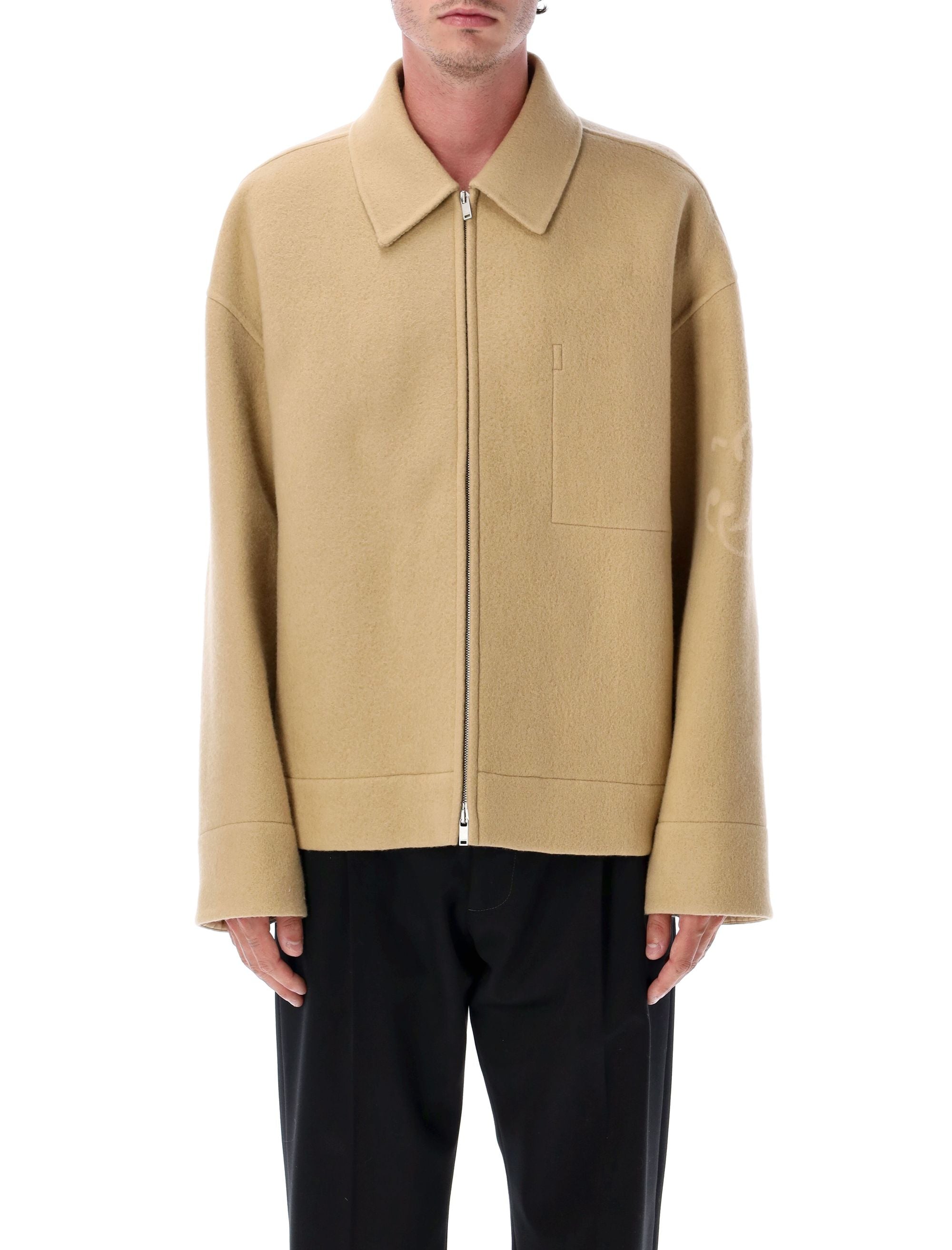 JIL SANDER Men's Wool Jacket - Relaxed Boxy Fit