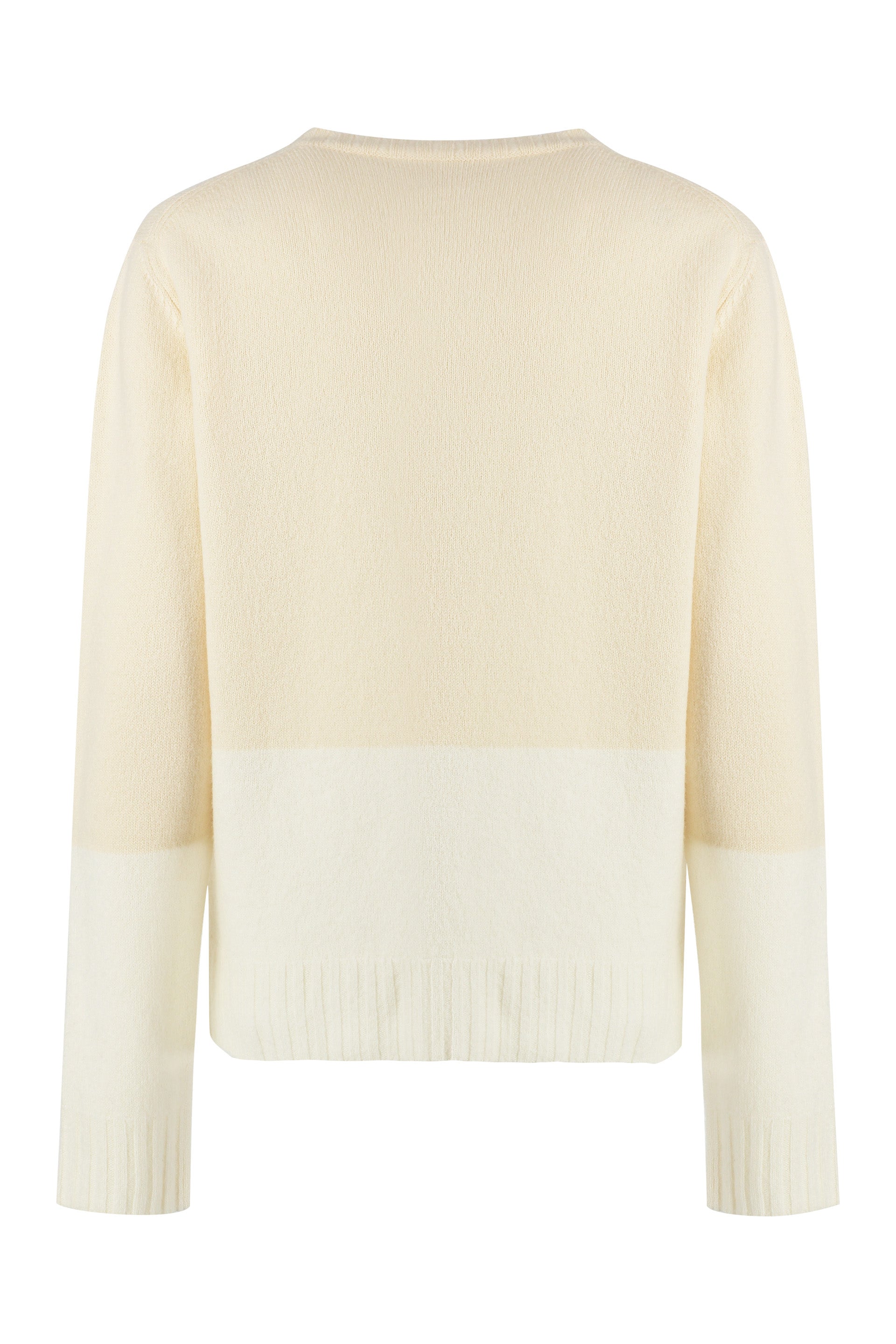 JIL SANDER Women's Geometric Pattern Crew-Neck Wool Sweater