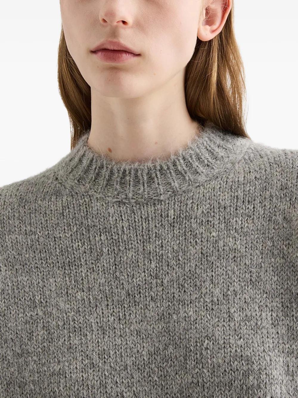 JIL SANDER Alpaca Wool Blend Sweater with Ribbed Cuffs