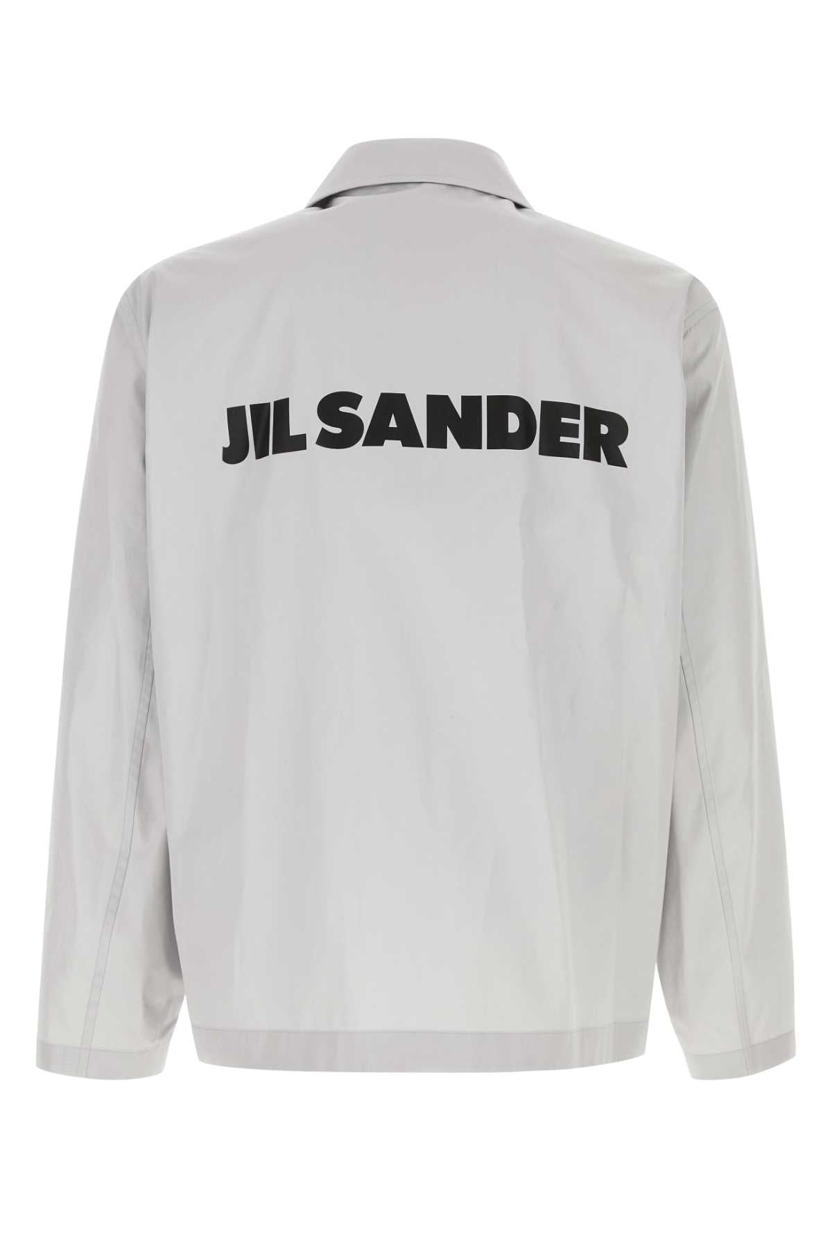 JIL SANDER Men's Light Grey Cotton Windbreaker