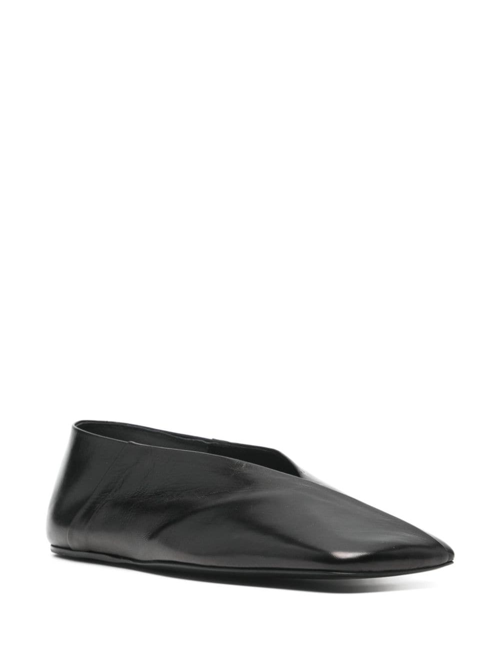 JIL SANDER Leather Ballet Flats - V-Shape Vamp