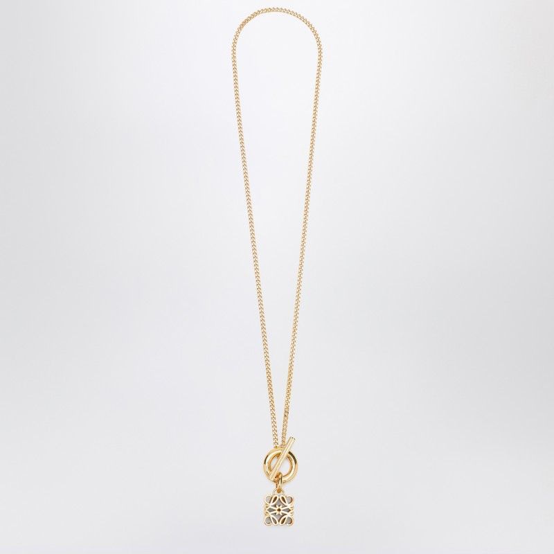 LOEWE Gold-Plated Silver Anagram Pendant Necklace
