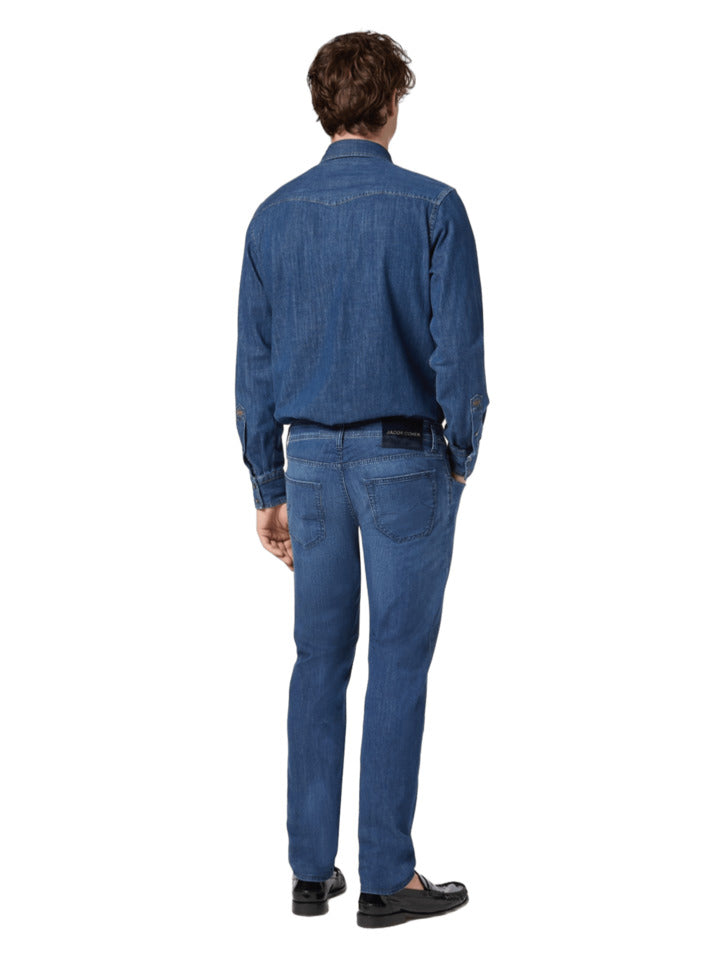 JACOB COHEN Super Slim Fit Denim Jeans with Paisley Bandana - Spring Summer 25