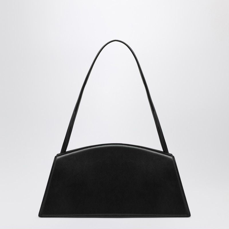 NOESI Elongated Leather Handbag with Magnetic Closure