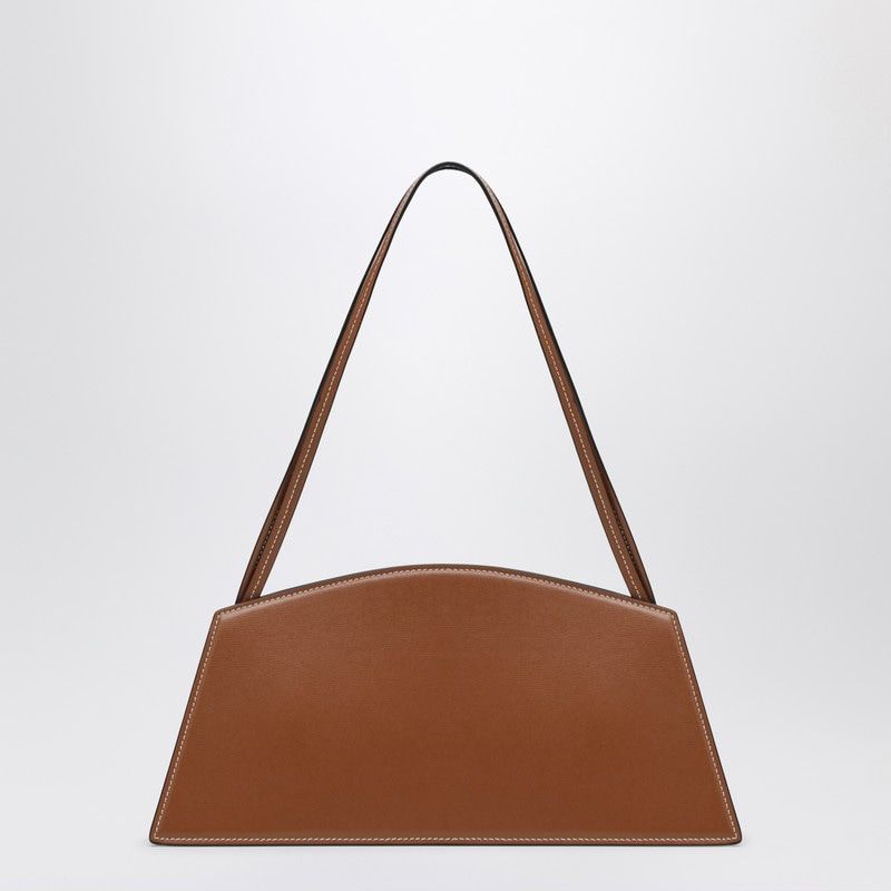 NOESI Elongated Leather Handbag with Magnetic Closure