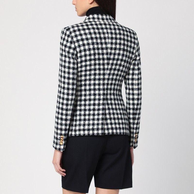 TAGLIATORE Double-Breasted Checkered Design Jacket - Women